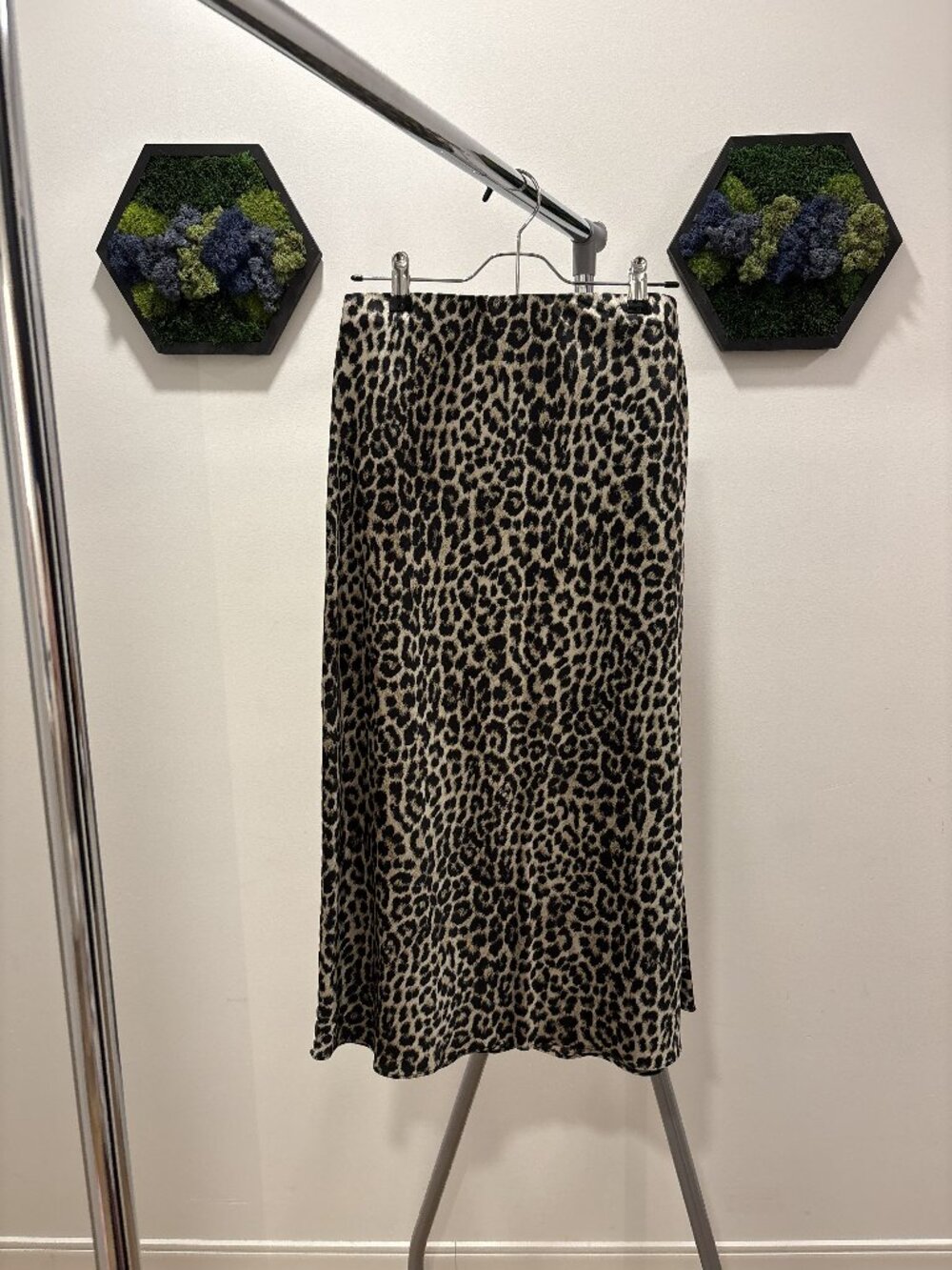 Satin Leopard Print Skirt